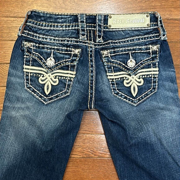 Rock Revival Penny Ultra Low Rise Boot Cut Jeans Sz 24 VG-EUC Buckle Exclusive - Picture 4 of 16